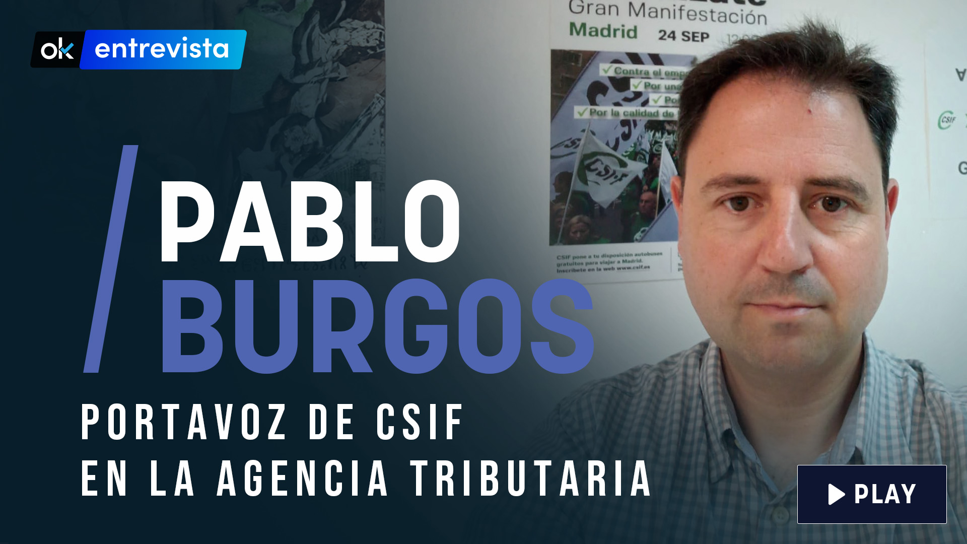 Pablo Burgos, portavoz de CSIF en la Agencia Tributaria.