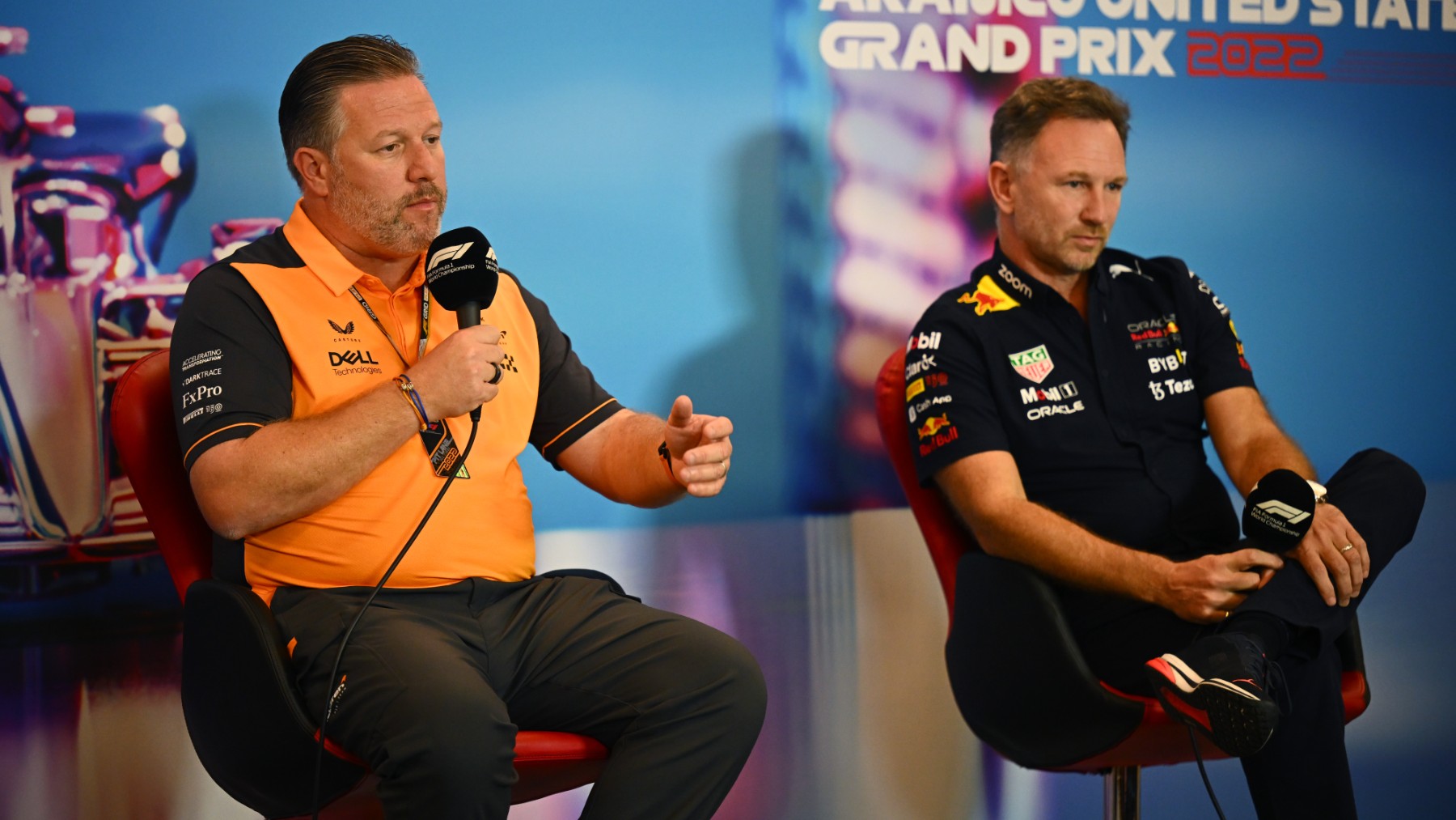 Zak Brown y Christian Horner. (Getty)