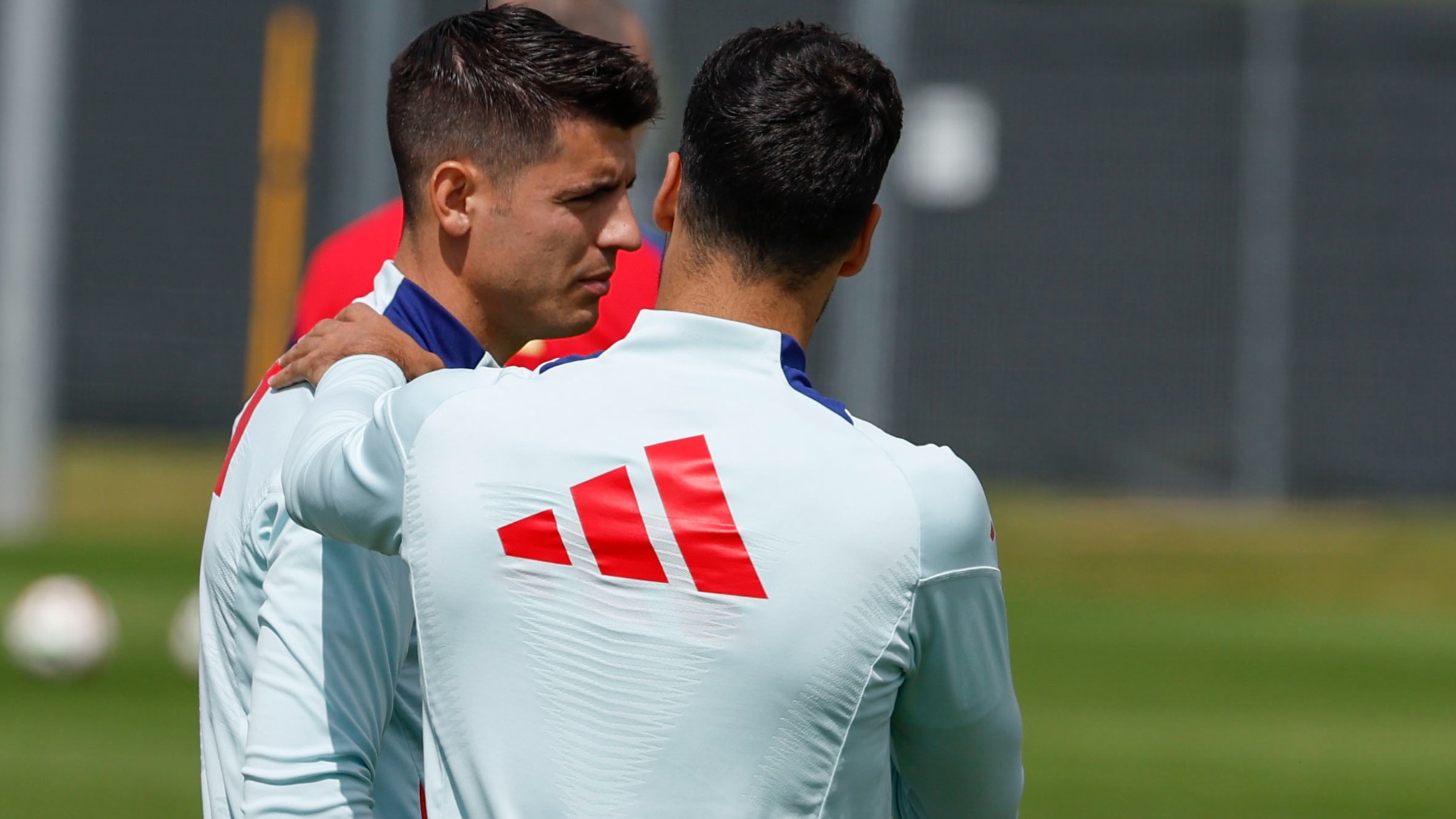 Morata en un entrenamiento con España. (EFE)