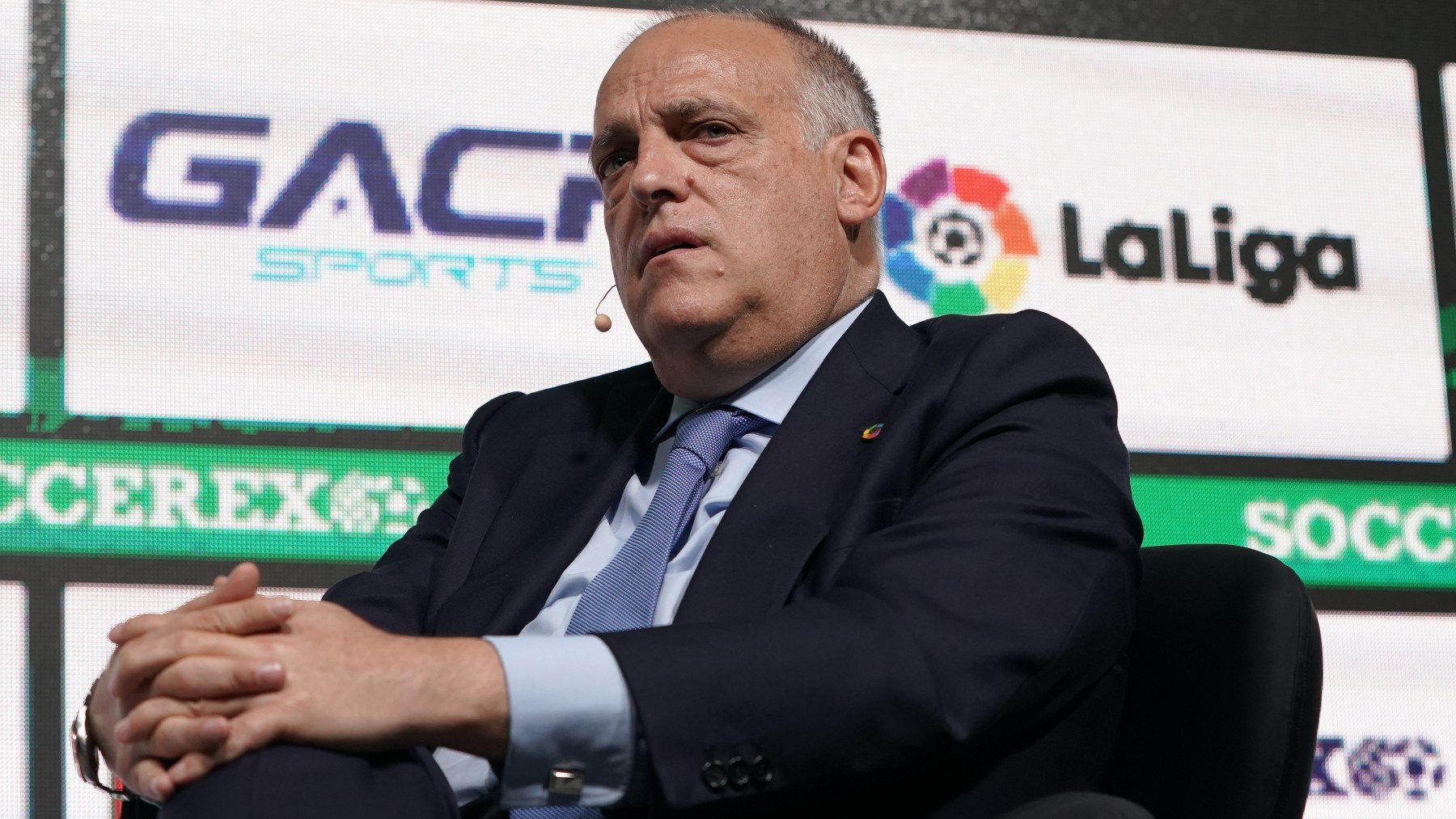 Javier Tebas, presidente de la Liga, durante un acto. (Getty)