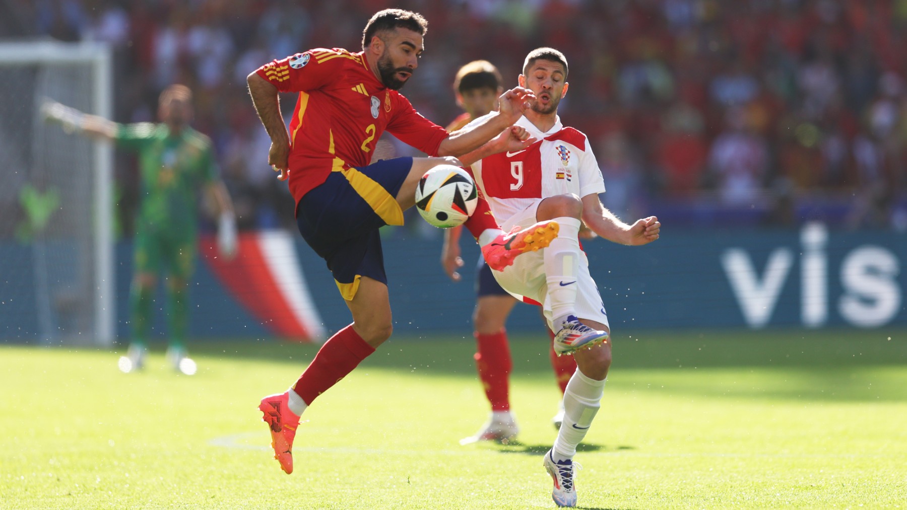 Dani Carvajal en el España-Croacia. (Getty)