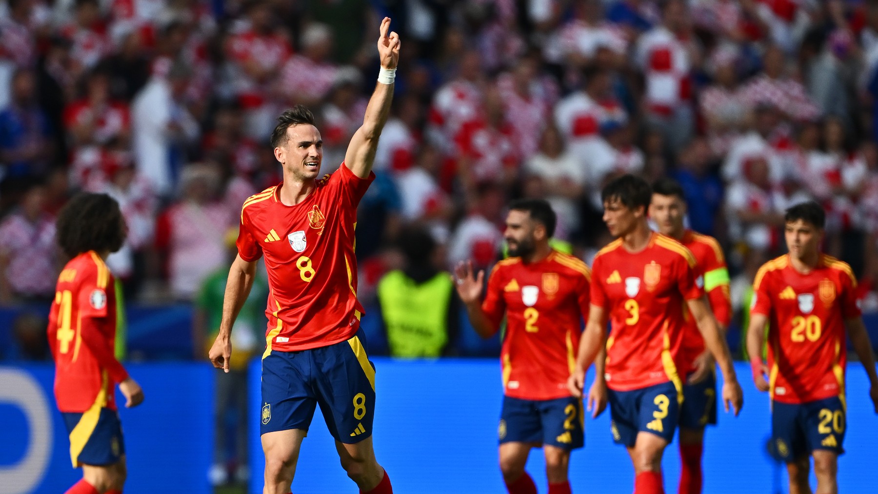 Fabián celebra un gol contra Croacia. (Getty)