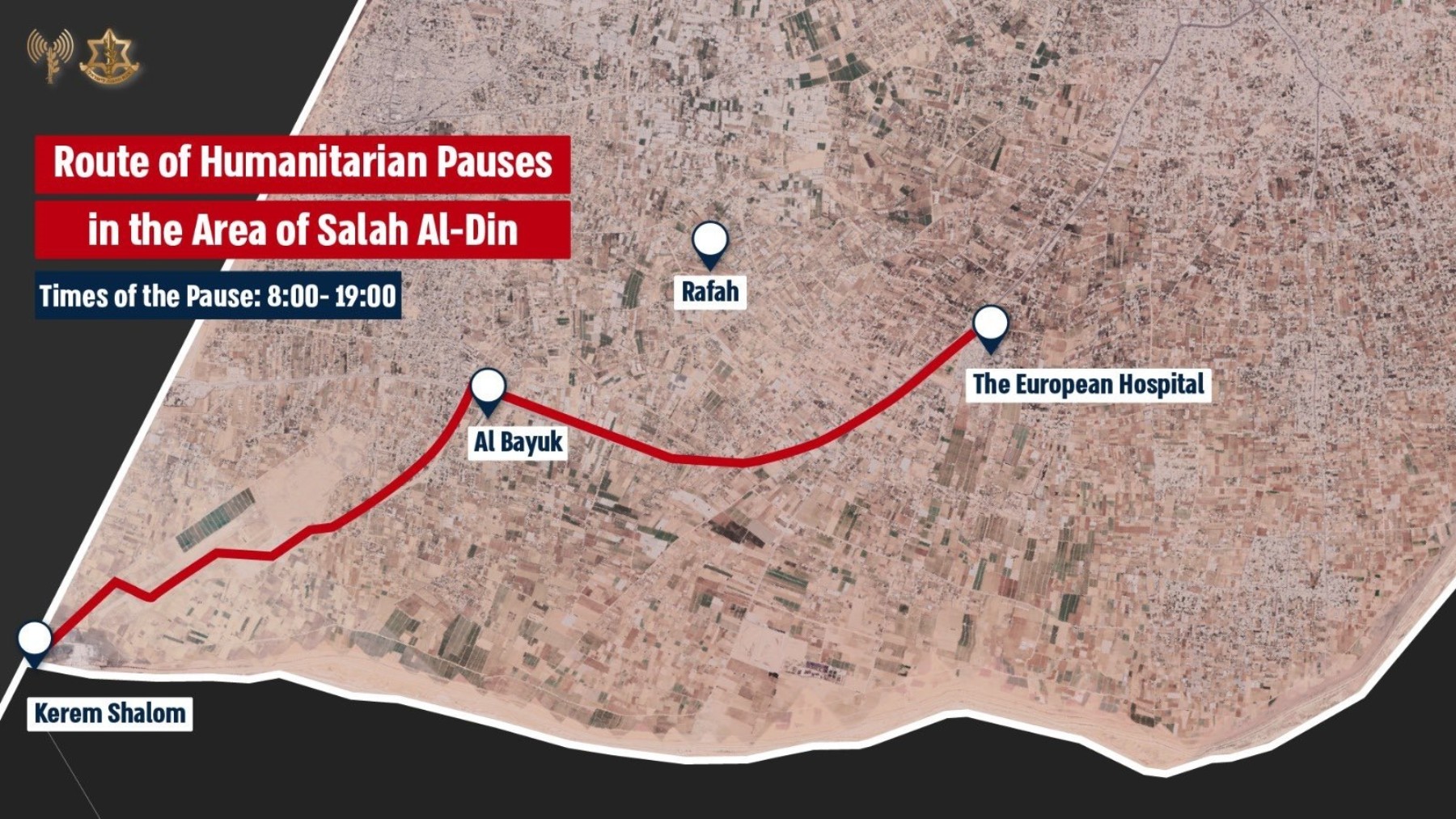 Ruta de pausas humanitarias en el área de Salah al Din.