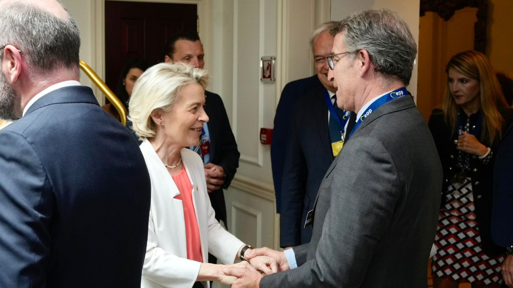 Feijóo con Von der Leyen este lunes. (Foto: Tarek)