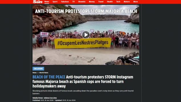 Es Caló des Moro turismo Mallorca protesta