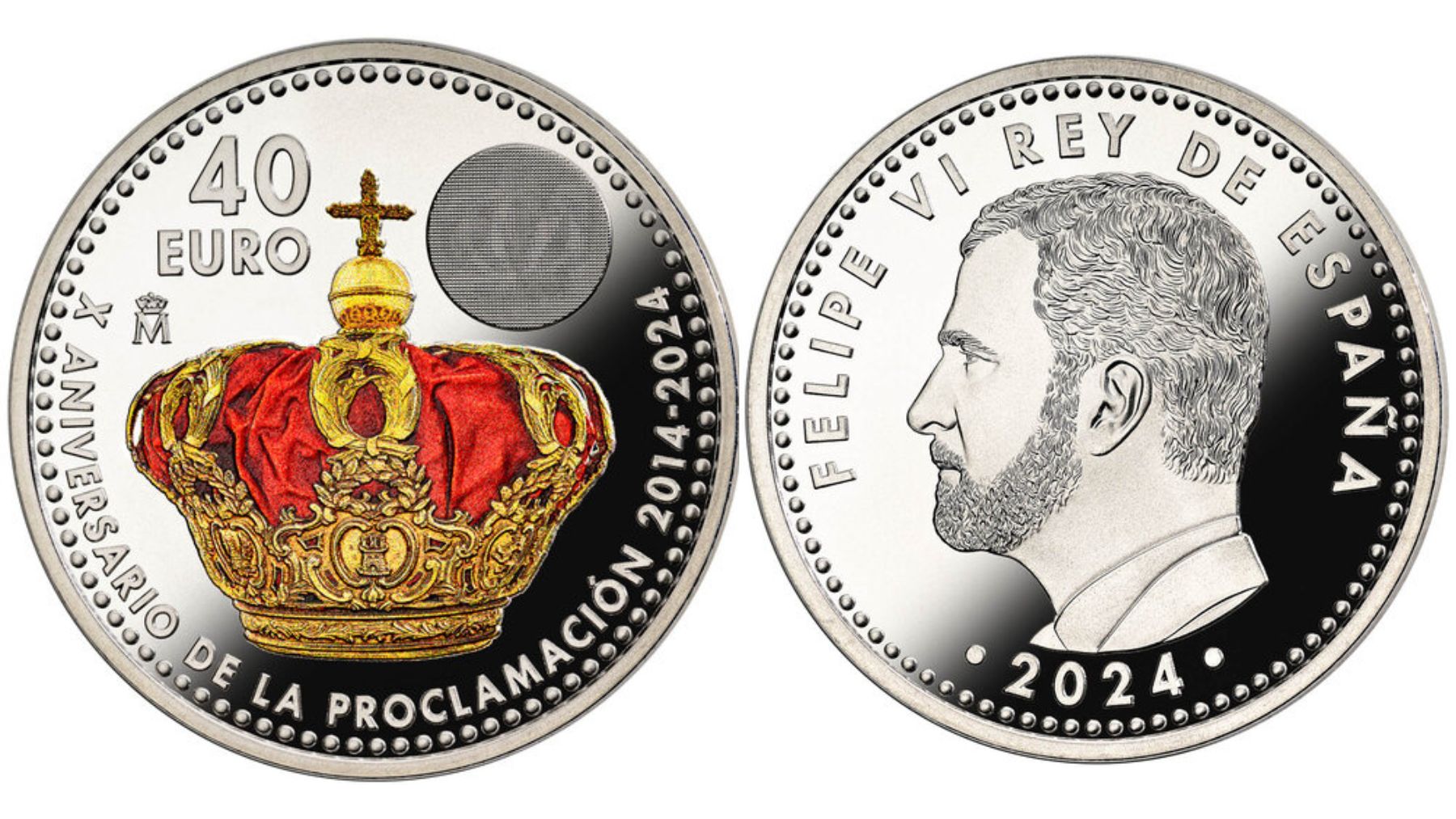 Moneda de 40 euros del Rey Felipe VI.