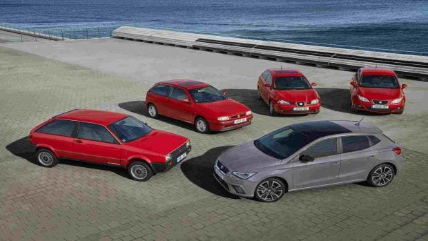 El Seat Ibiza en todas sus genracions.