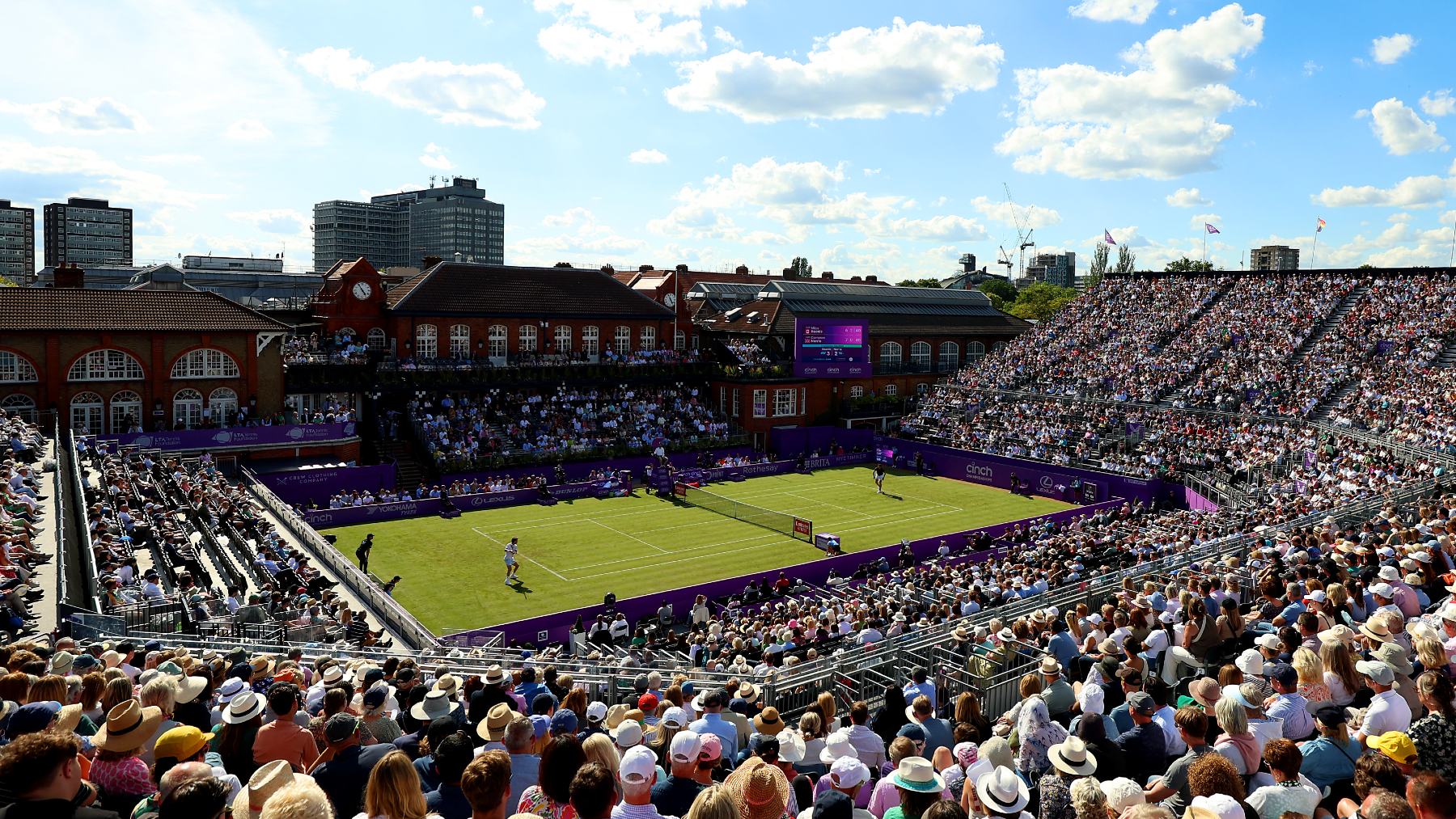 Imagen del torneo Queen’s de tenis, en un partido de 2024. (Getty)