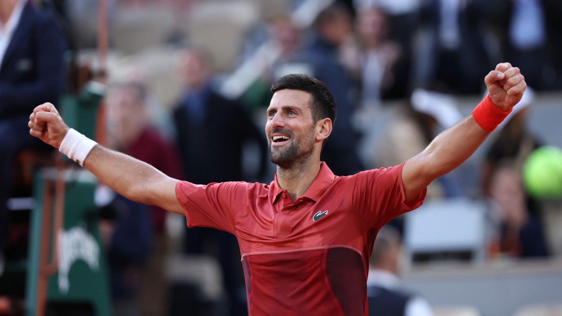 Novak Djokovic, tras ganar su último partido en Roland Garros. (Getty)