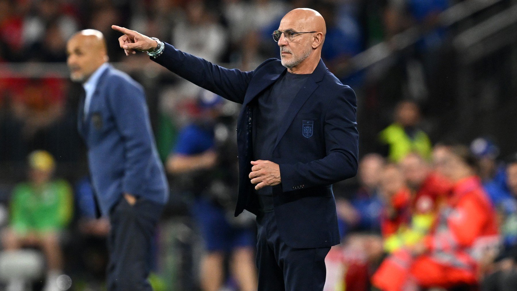 De la Fuente, durante un partido con España. (Getty)