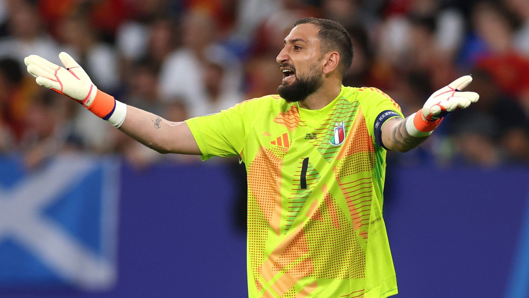 Donnarumma contra España. (Getty)