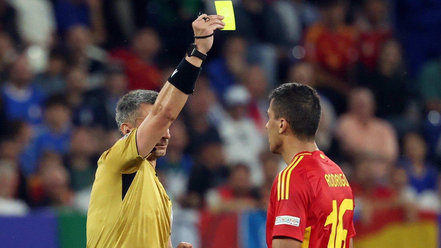 Rodri durante el España-Italia de la Eurocopa. (EFE)