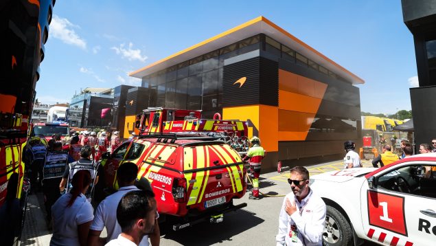 McLaren, incendio, montmeló