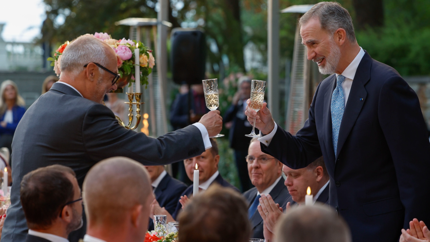 El presidente de Estonia y el Rey Felipe en la cena en honor del monarca. (Foto: Efe)