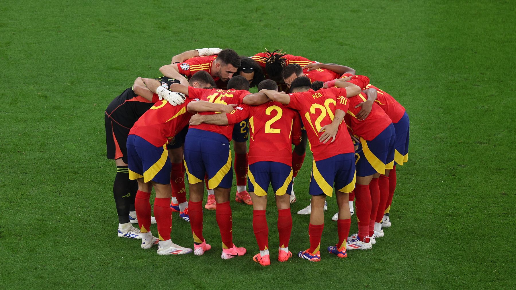 La selección española antes de un partido. (Getty)