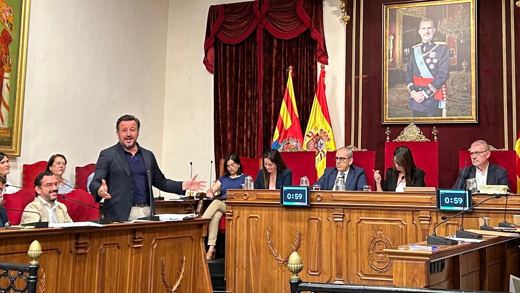 El alcalde de Elche Pablo Ruz, durante una intervención en el Pleno, este lunes.