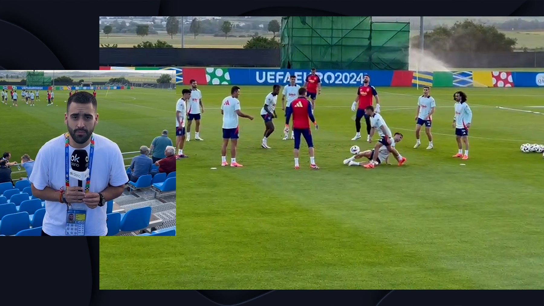 España se entrena tras ganar a Albania.