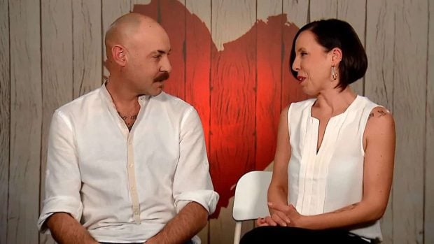 Eduard y Laura en 'First Dates'. (Mediaset)