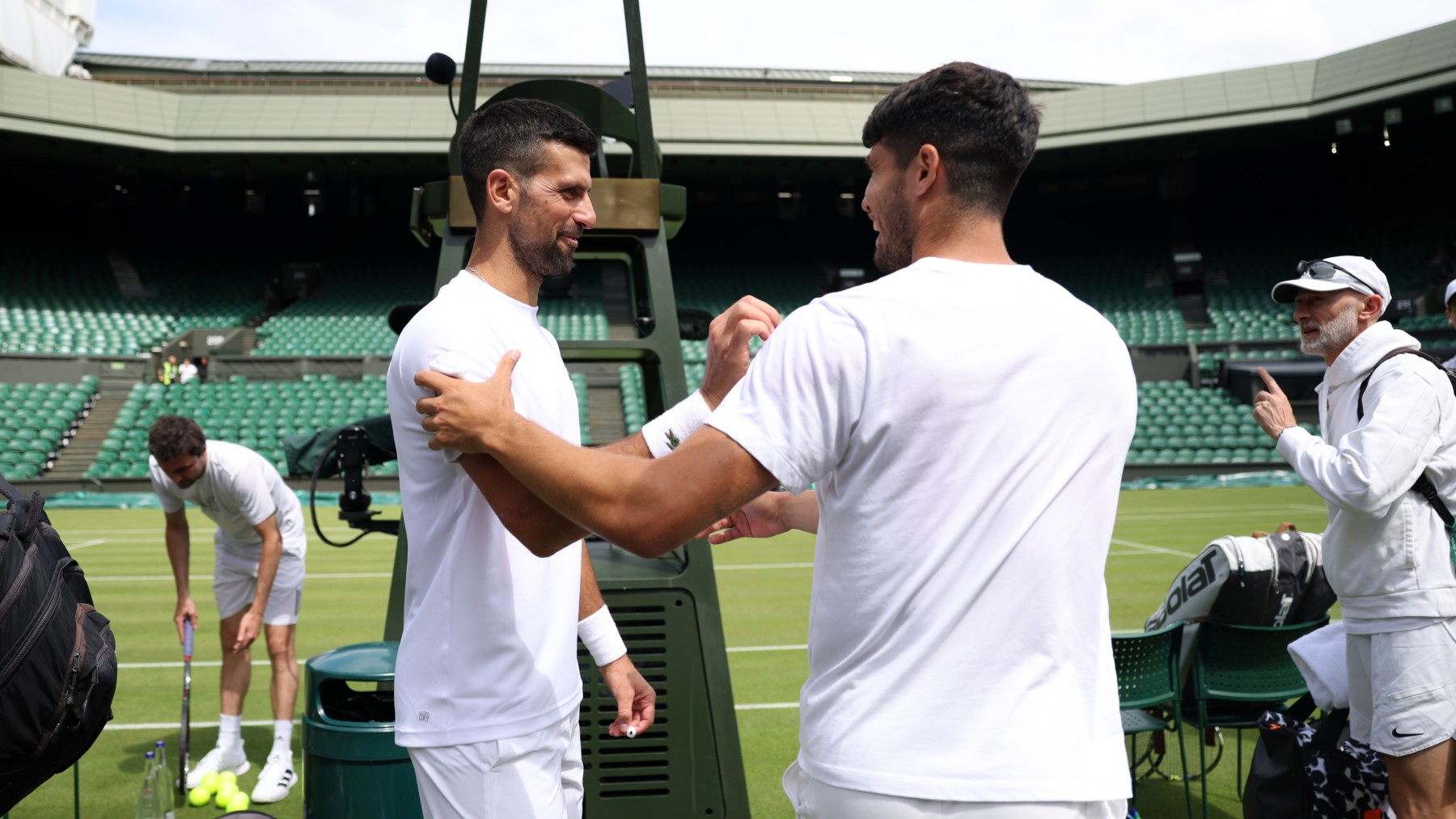 Djokovic y Alcaraz, en Wimbledon. (Getty)