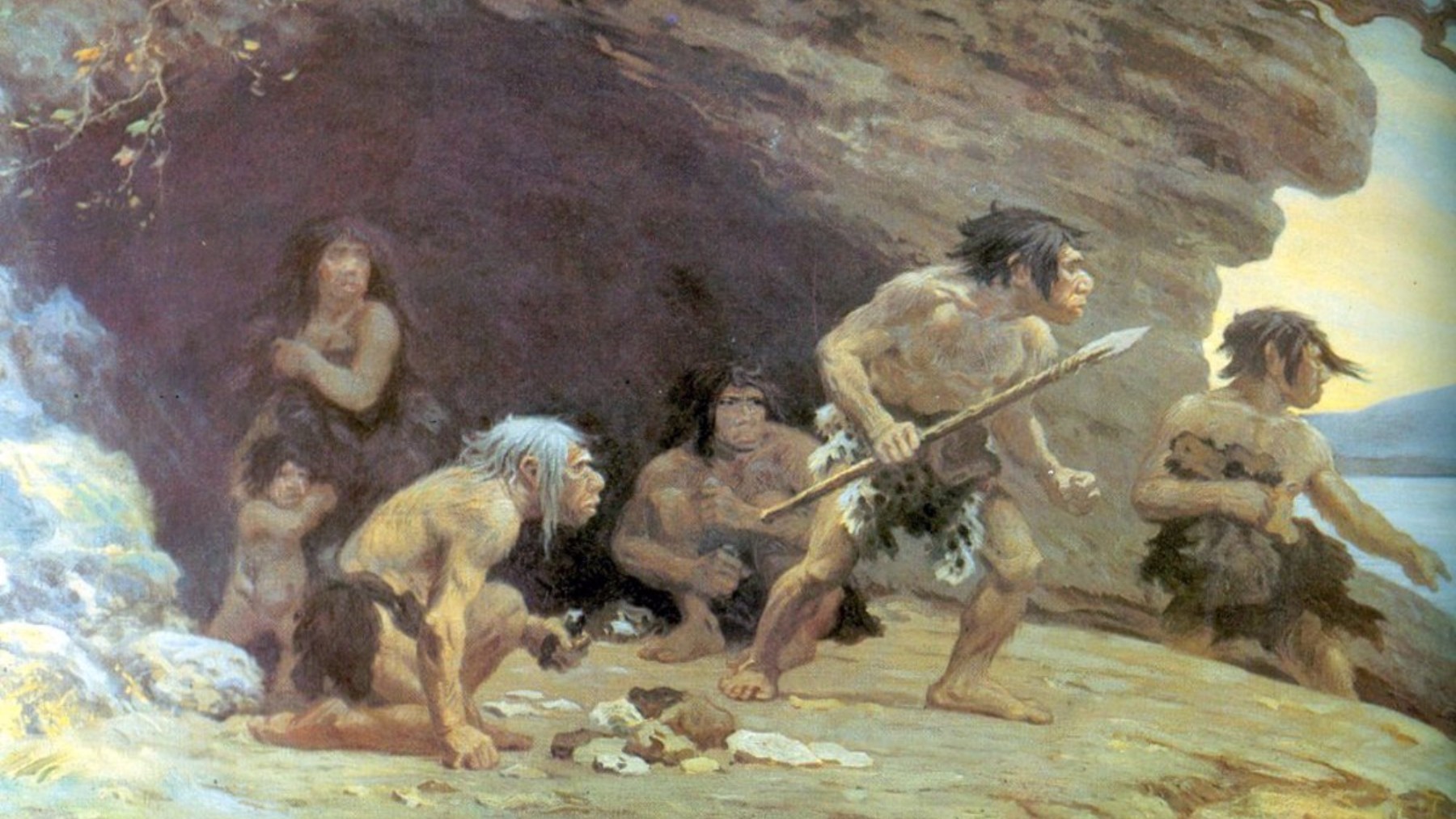 Neandertales cuidándose entre ellos. (Foto: EP)