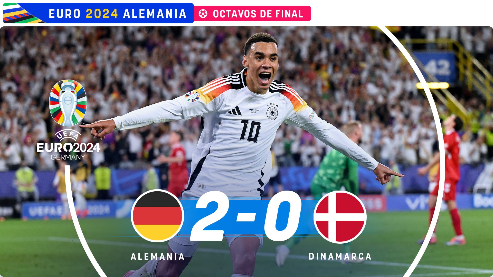 Alemania ganó a Dinamarca en la Eurocopa.