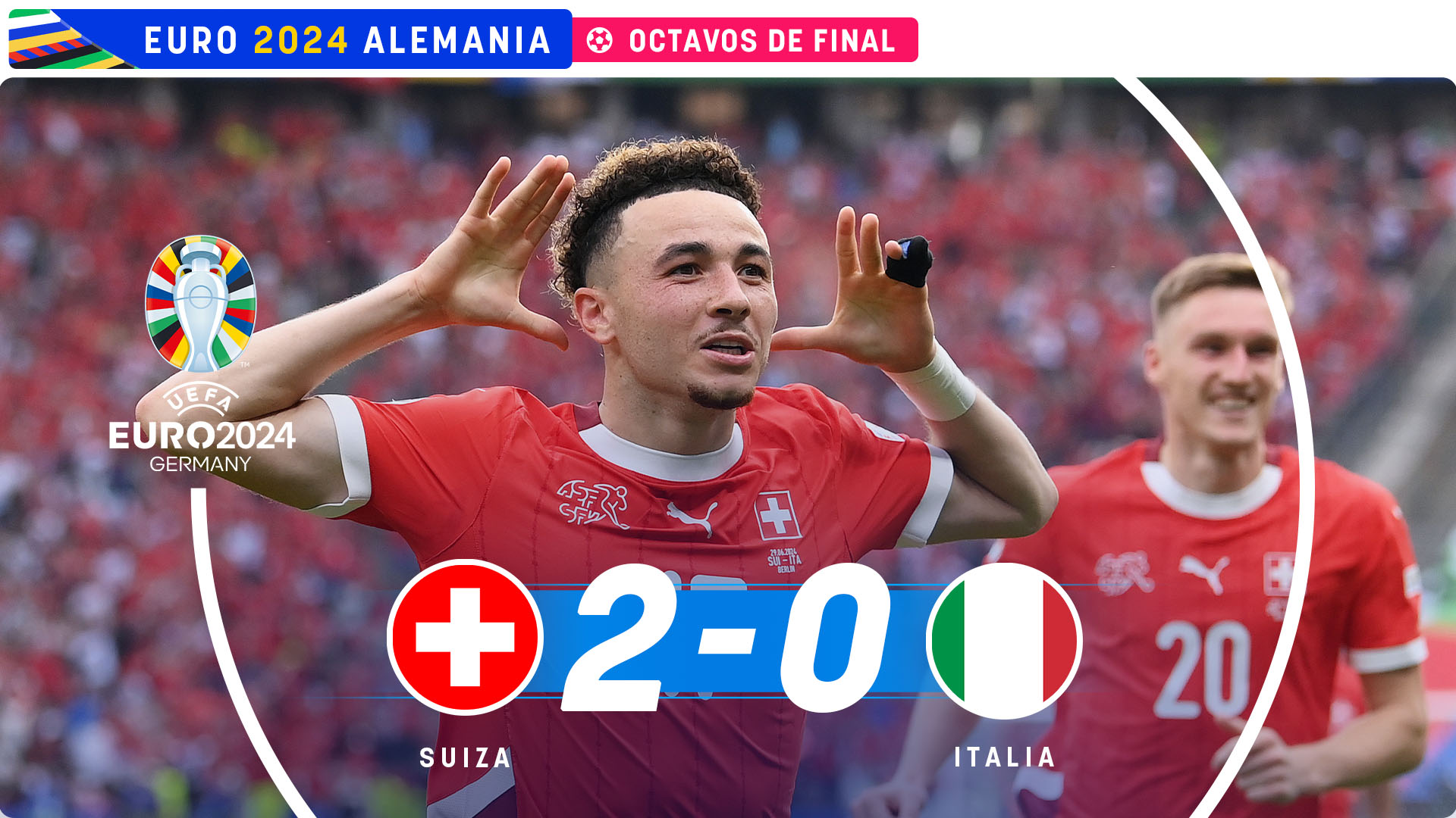 Suiza eliminó a Italia en la Eurocopa.