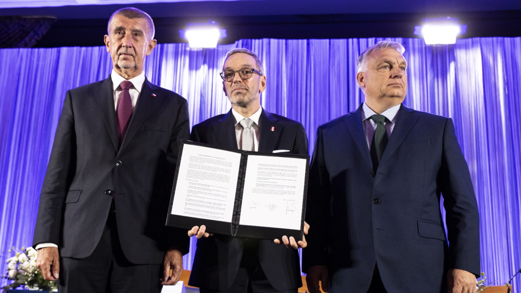 Andrej Babis, Herbert Kickl y Viktor Orban. (Foto: Ep)