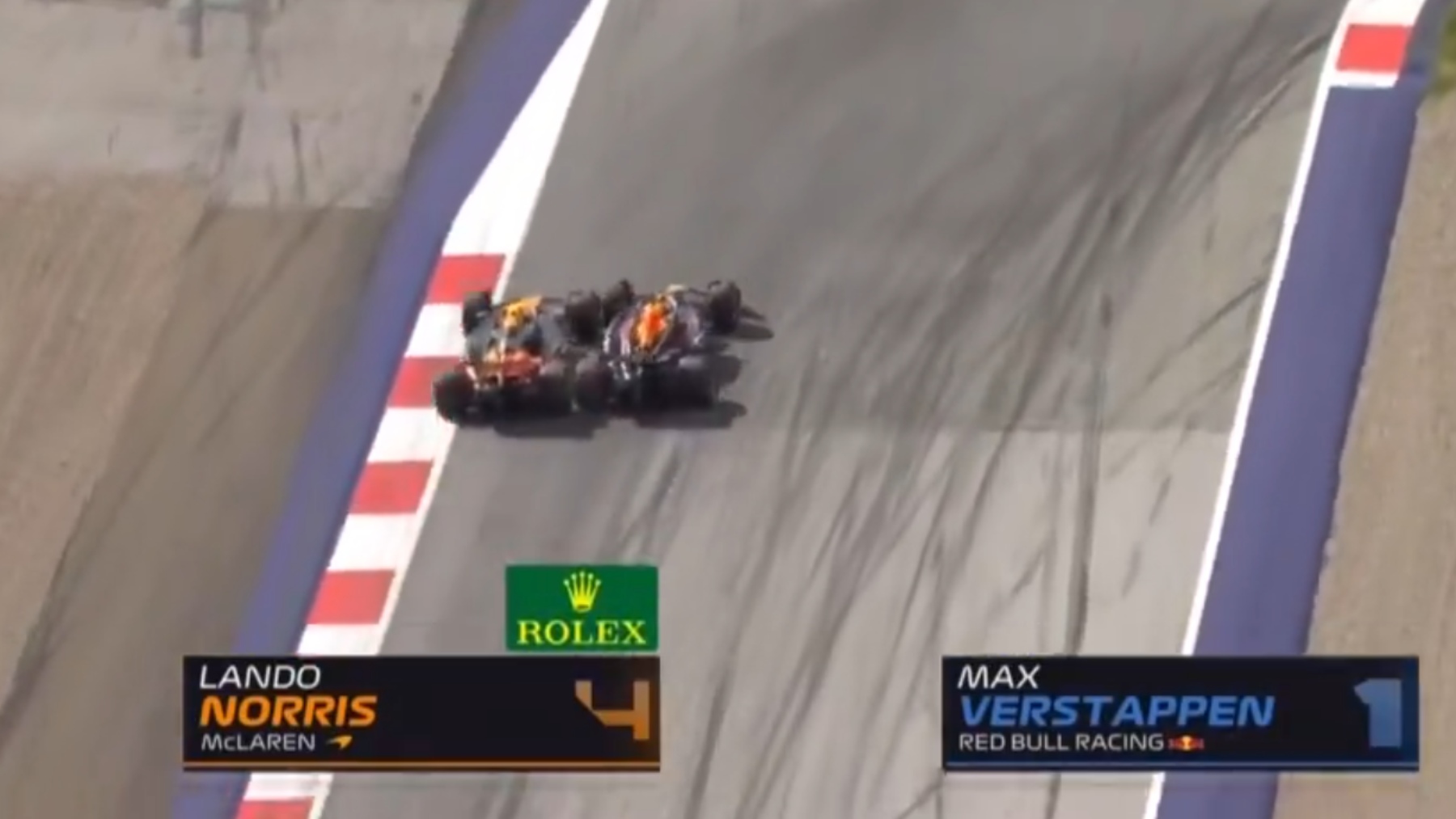 El toque entre Verstappen y Norris.