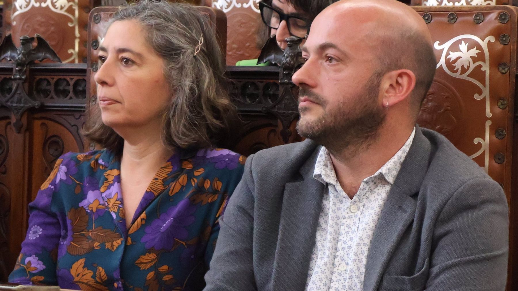 Los regidores de Més  per Palma, Neus Truyol y Miquel Àngel Contreras.