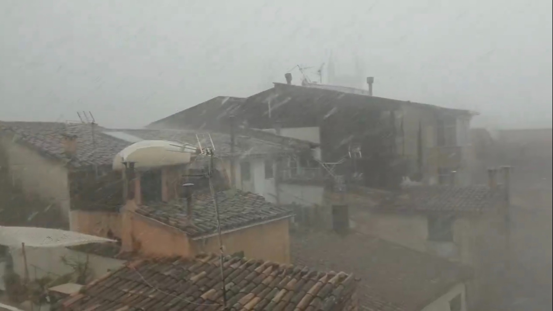 Lluvia intensa en el municipio de Sóller. (Foto: Albero Darder)