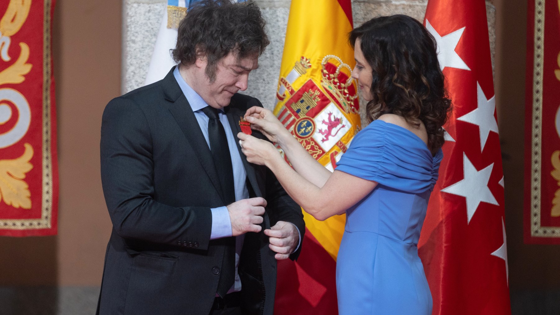 Javier Milei junto a Isabel Díaz Ayuso. (Foto: EP)