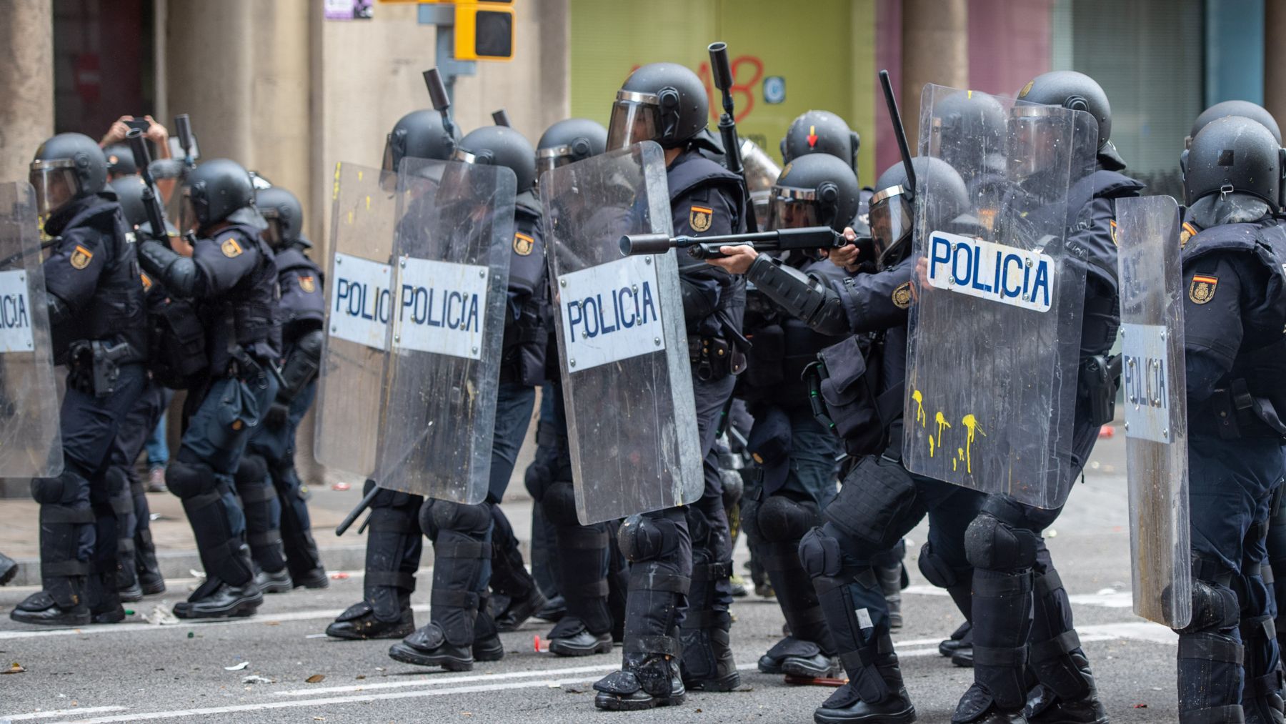 Policías actuando en Cataluña durante el ‘procés’.