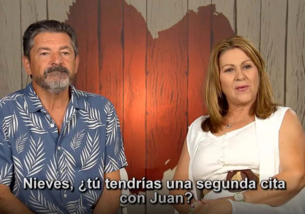 Juan y Nieves en la decisión final de 'First Dates'. (Mediaset)