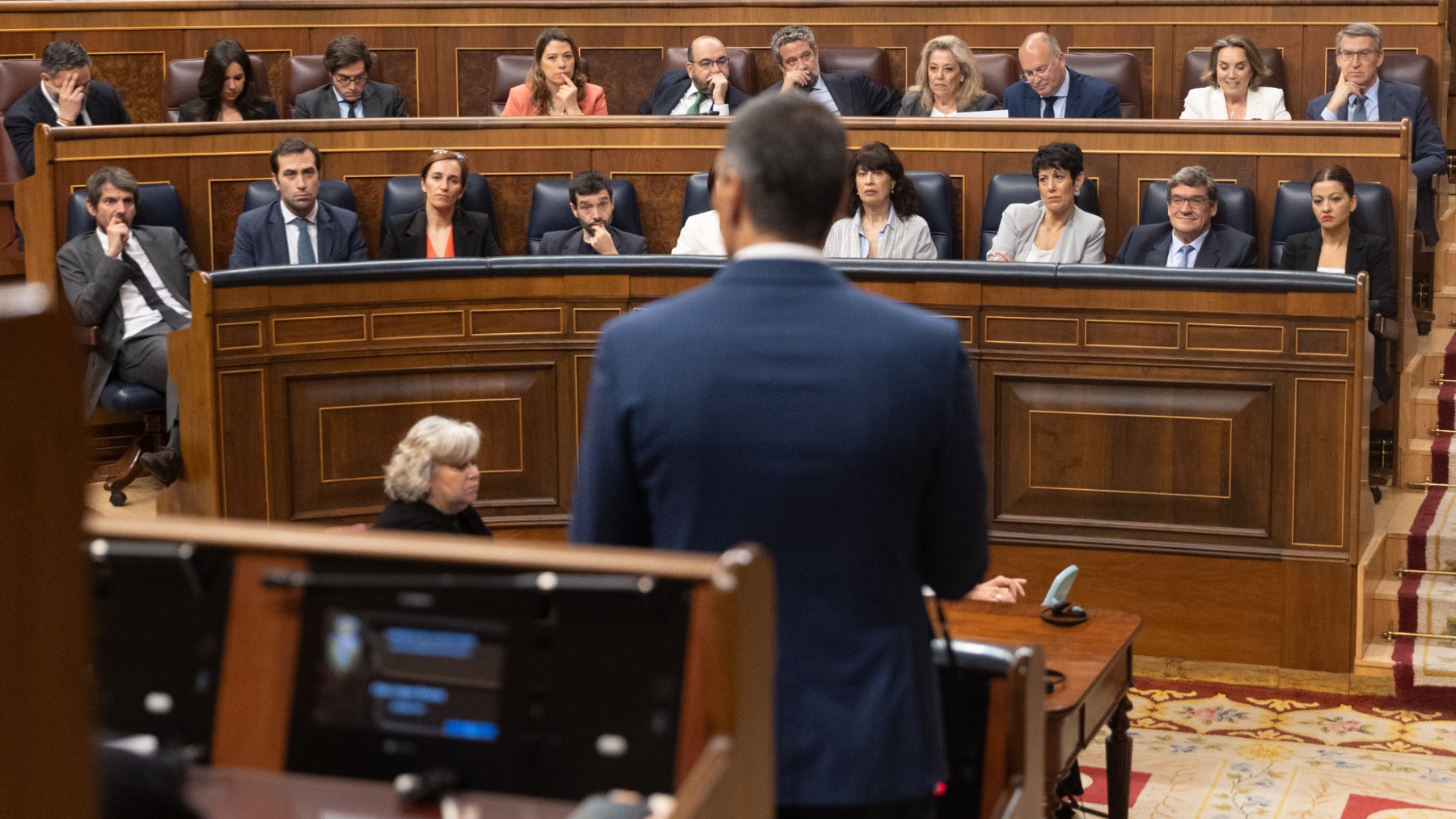 Pedro Sánchez, interviene durante una sesión de control en el Congreso de los Diputados.