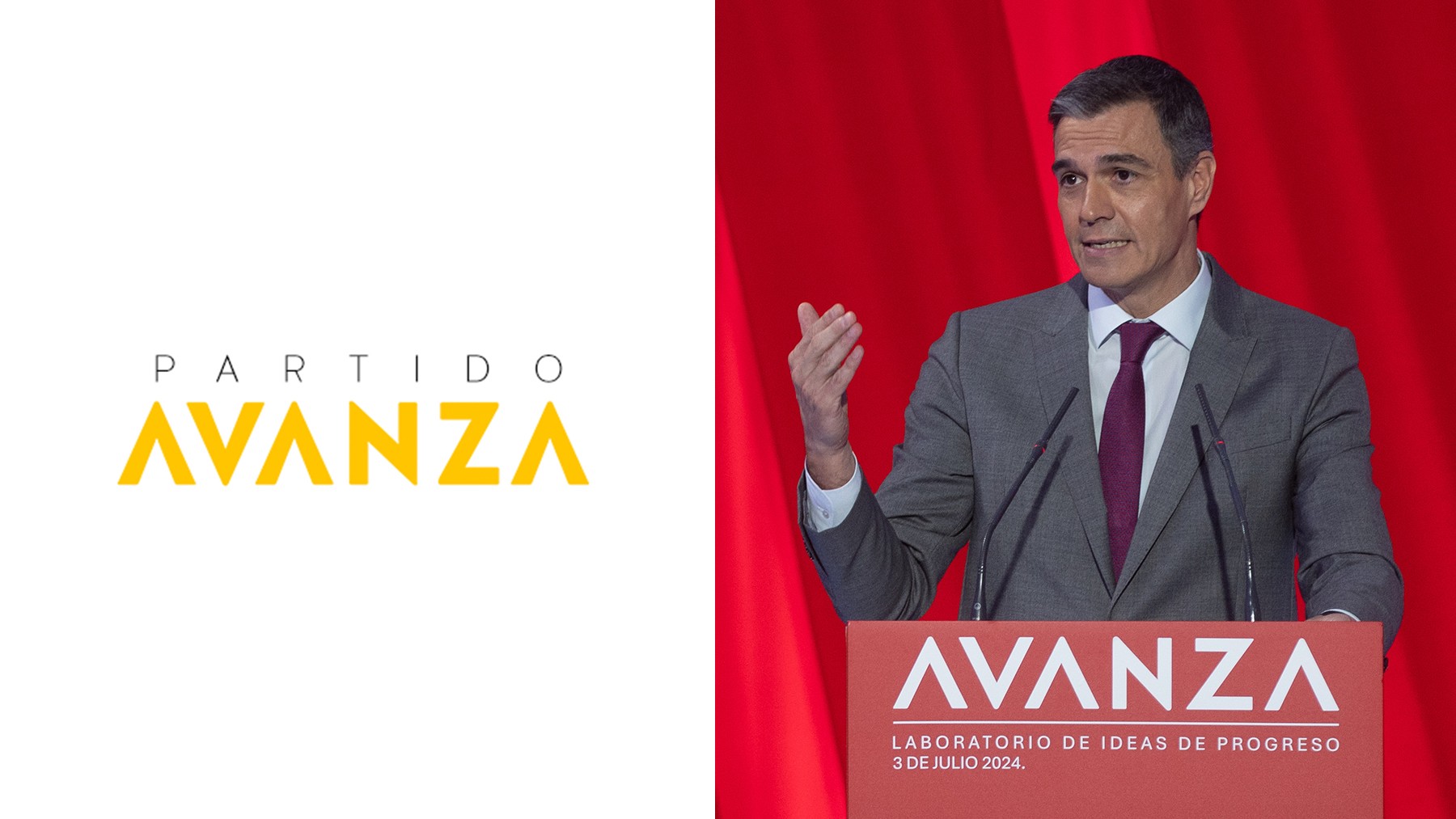 Logo del partido Avanza y el de la nueva fundación del PSOE de Sánchez.
