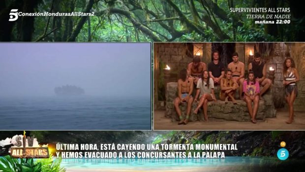 'Supervivientes All Stars' muestra las imágenes de la tormenta. (Mediaset)