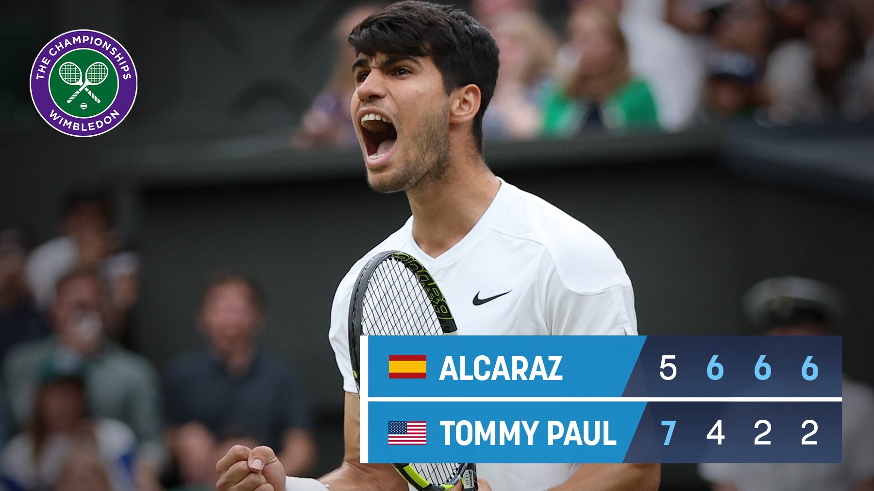 Carlos Alcaraz ya está en semifinales de Wimbledon.