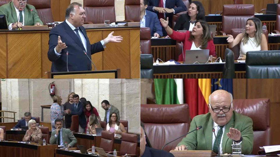 Una tremenda bronca en el Parlamento andaluz obliga a suspender el Pleno: ¡Das mucha vergüenza!