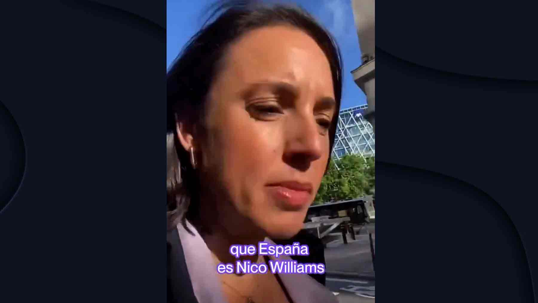 Irene Montero confunde a Dani Olmo con Nico Williams.