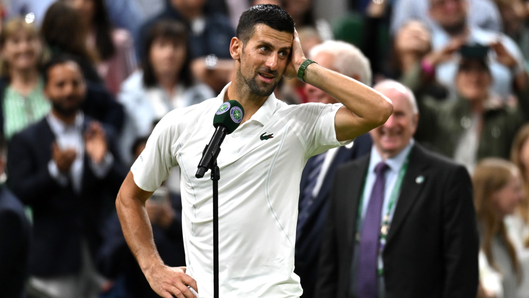 Novak Djokovic, tras clasificarse a cuartos de Wimbledon. (Getty)