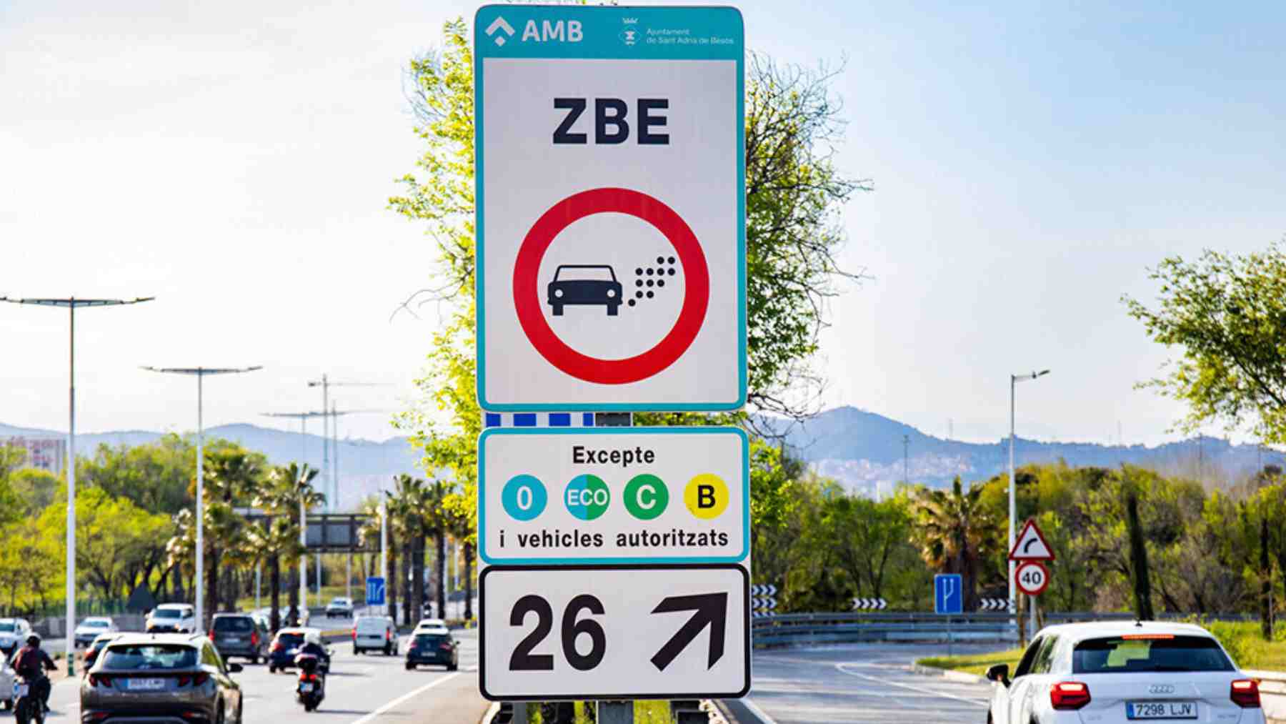 Señalización de entrada a una Zona de Bajas Emisiones (ZBE):