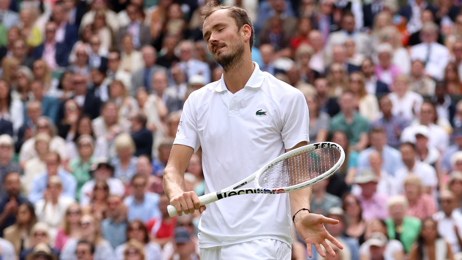 Daniil Medvedev, durante su partido frente a Alcaraz. (Getty)