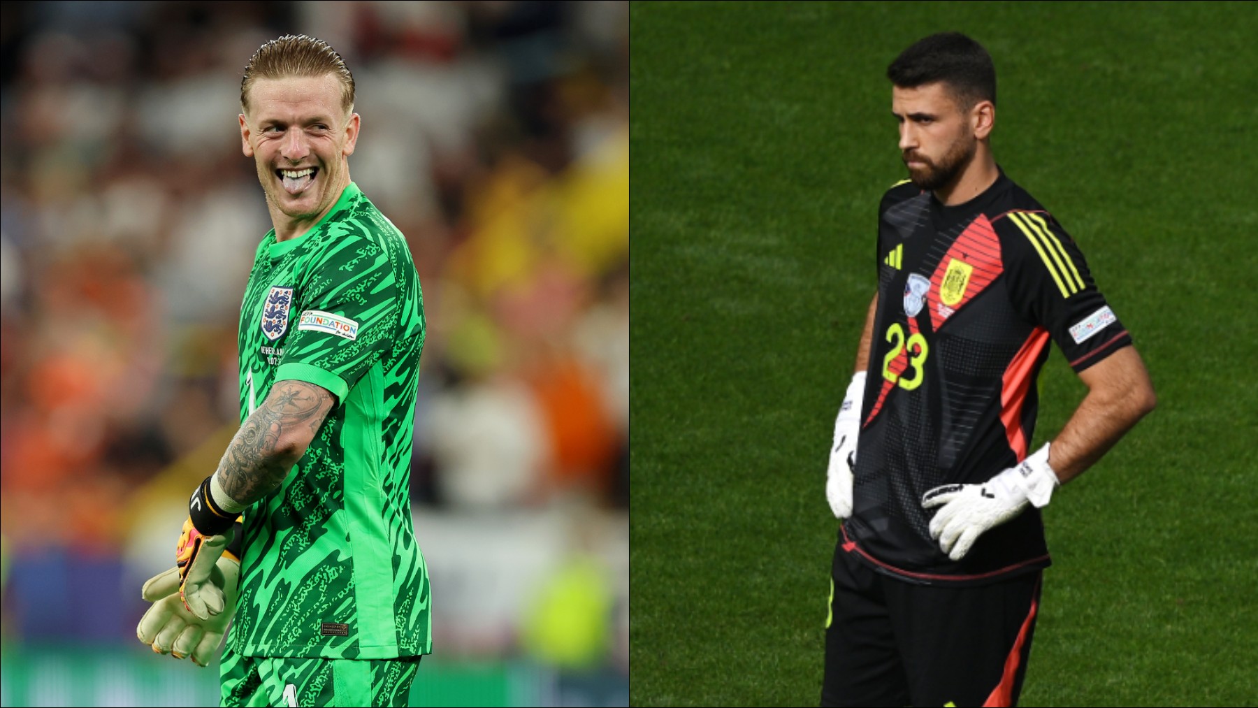 Pickford y Unai Simón. (Getty)