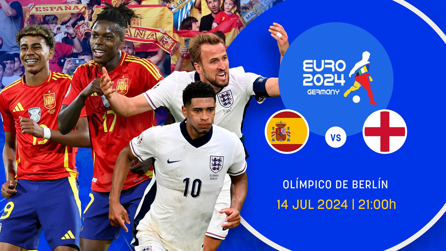 España e Inglaterra juegan la final de la Eurocopa.