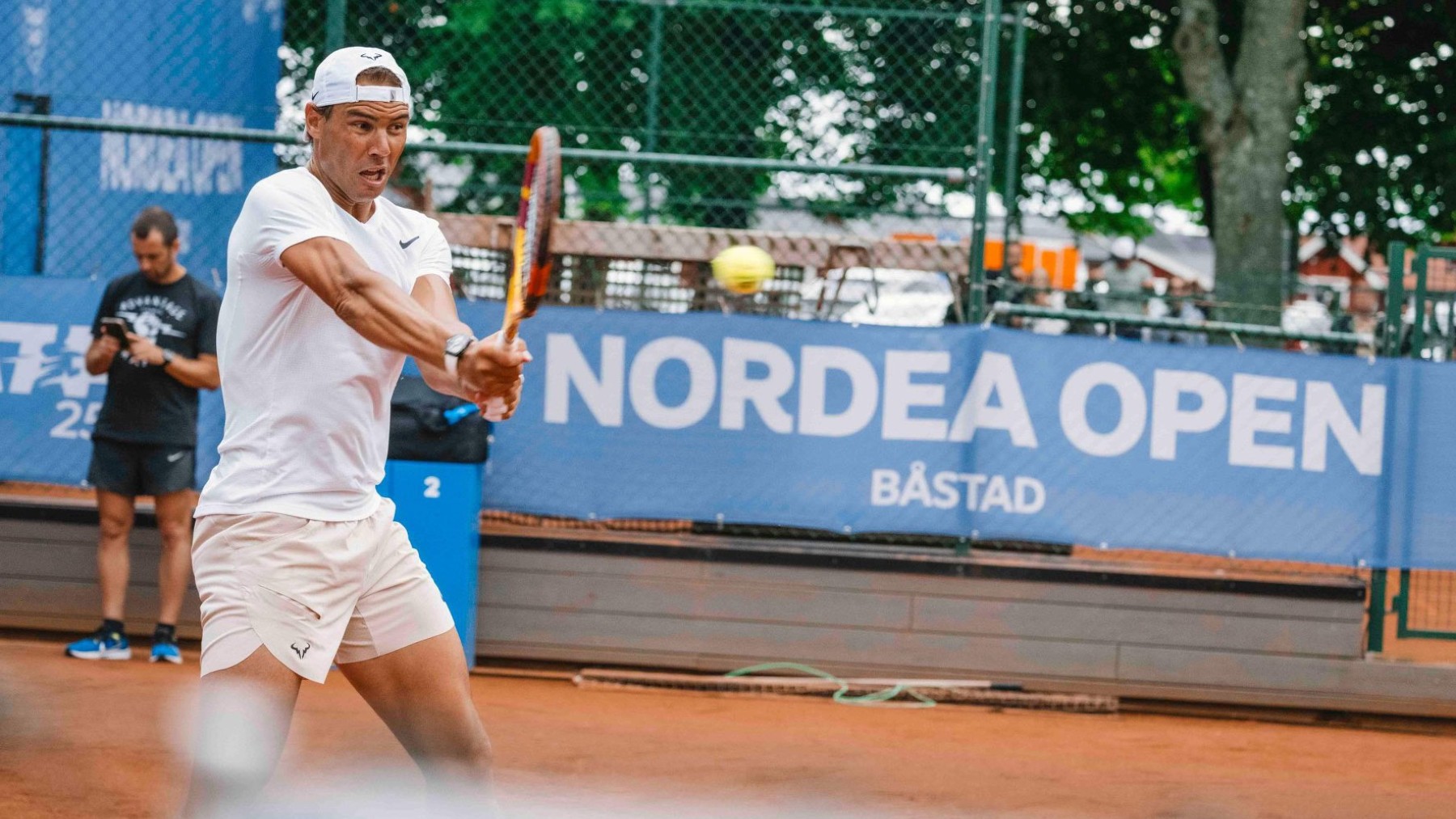 Rafa Nadal, en un entrenamiento en Bastad. (Nordea Open)