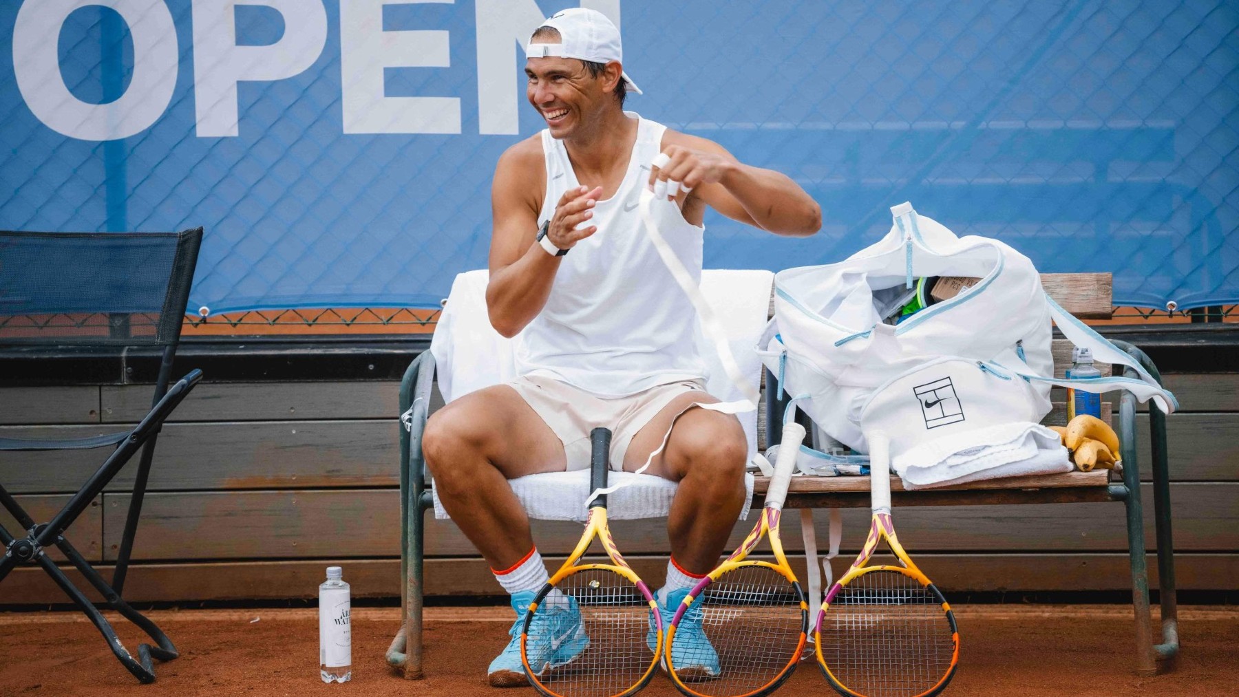 Rafa Nadal, en un entrenamiento en Bastad. (Nordea Open)