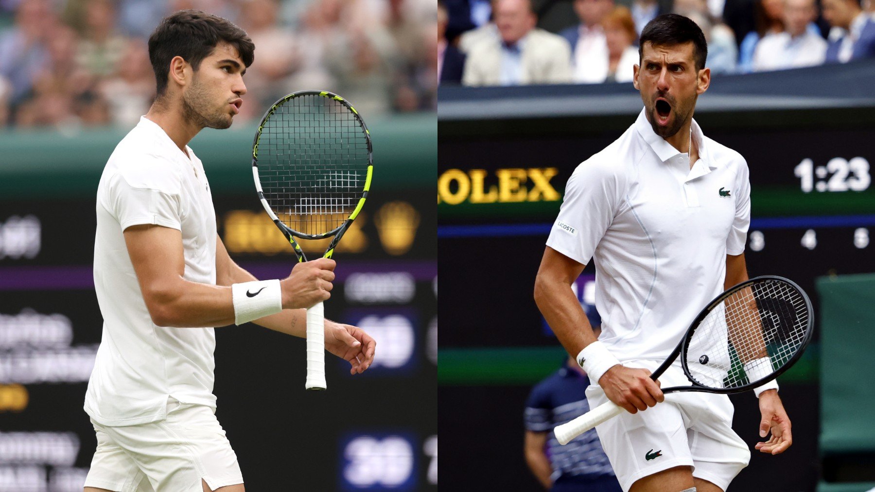 Alcaraz – Djokovic, final de Wimbledon en directo hoy. (Fotos: Getty/EFE)