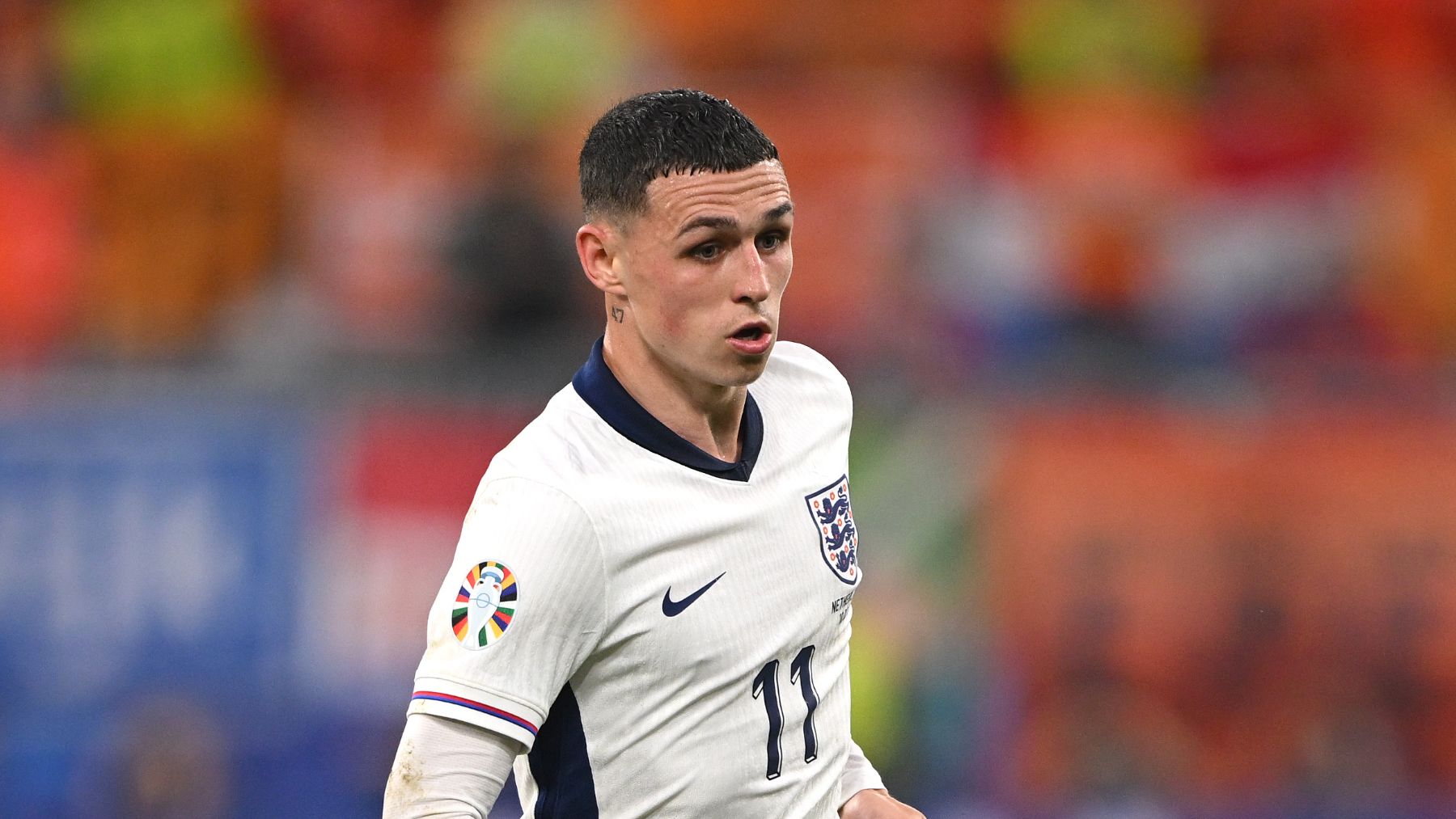 Phil Foden, durante el encuentro de semifinales ante Países Bajos. (Getty)