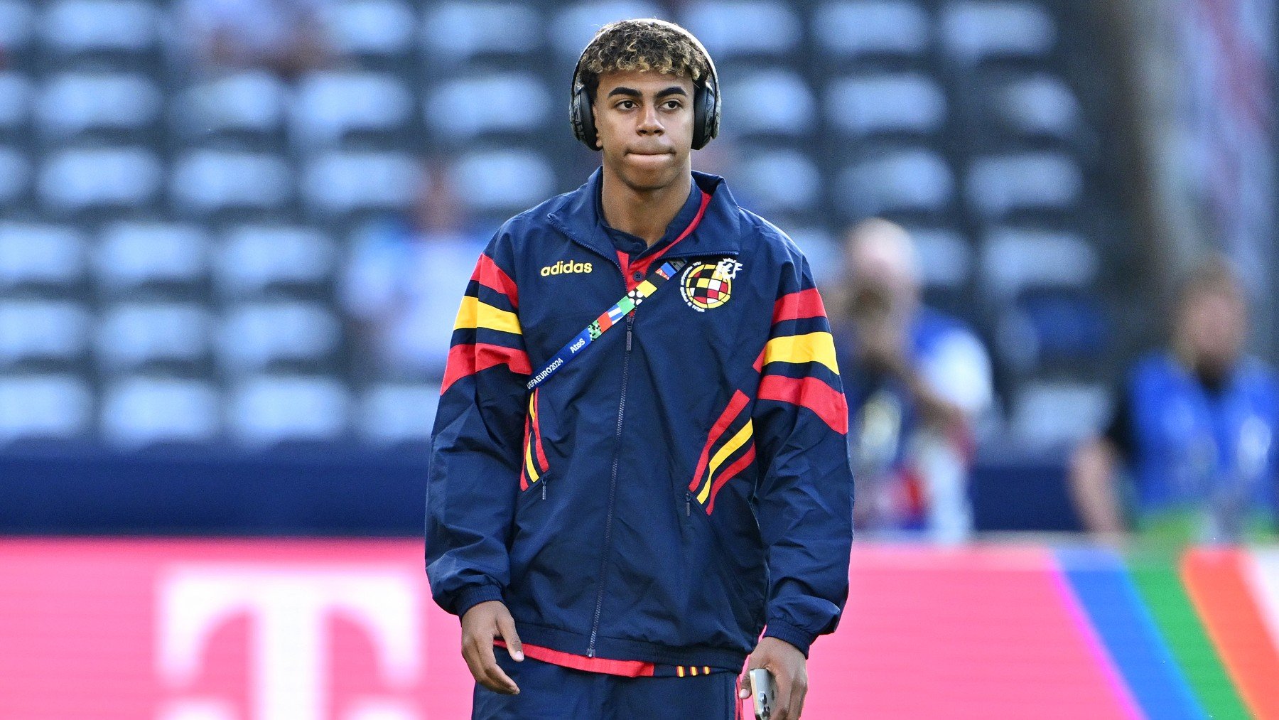 Lamine Yamal, antes de la final de la Eurocopa. (Getty)