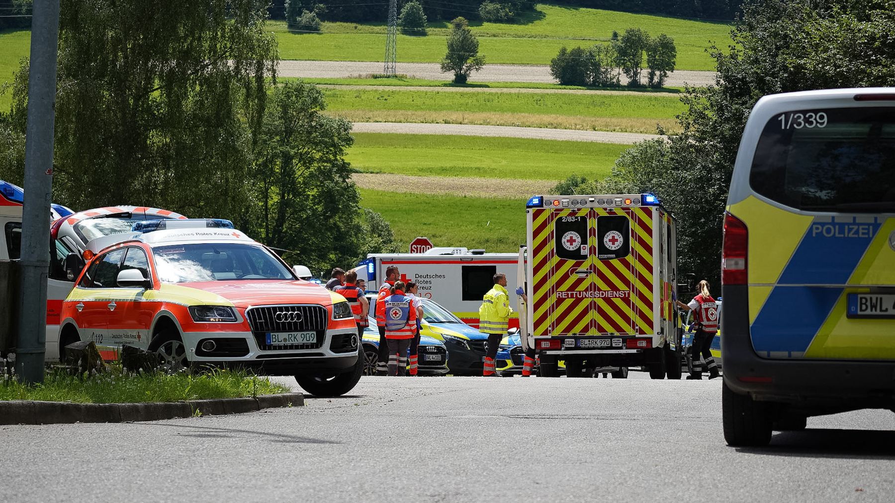 Los servicios de emergencia en Lautlingen.